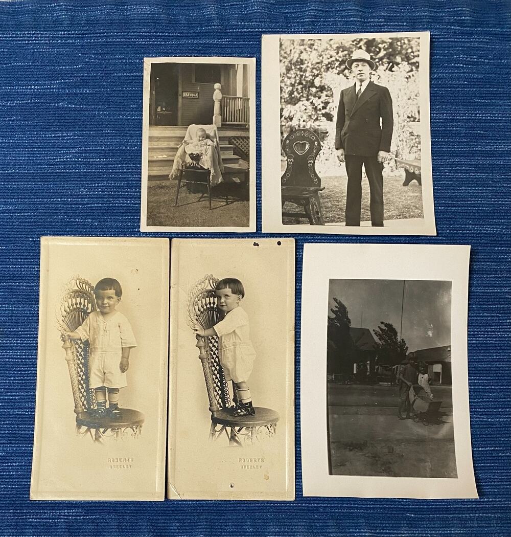 Vtg B&W Snapshot Chair Photo Lot House Doctor Sign Painted Heart Cutout 91B
